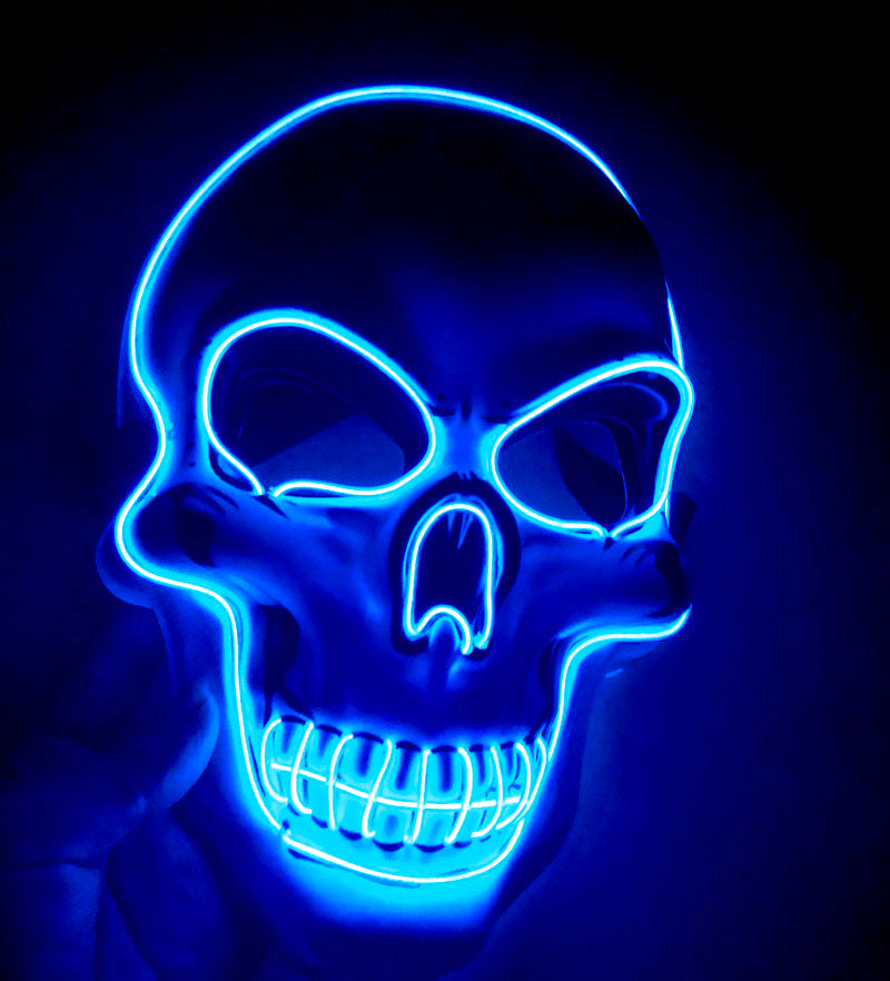 Halloween Skeleton Mask LED Glow Scary Mask