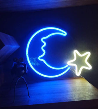 Acrylic-backed LED Neon Lamp for Room Ambiance and Decor.