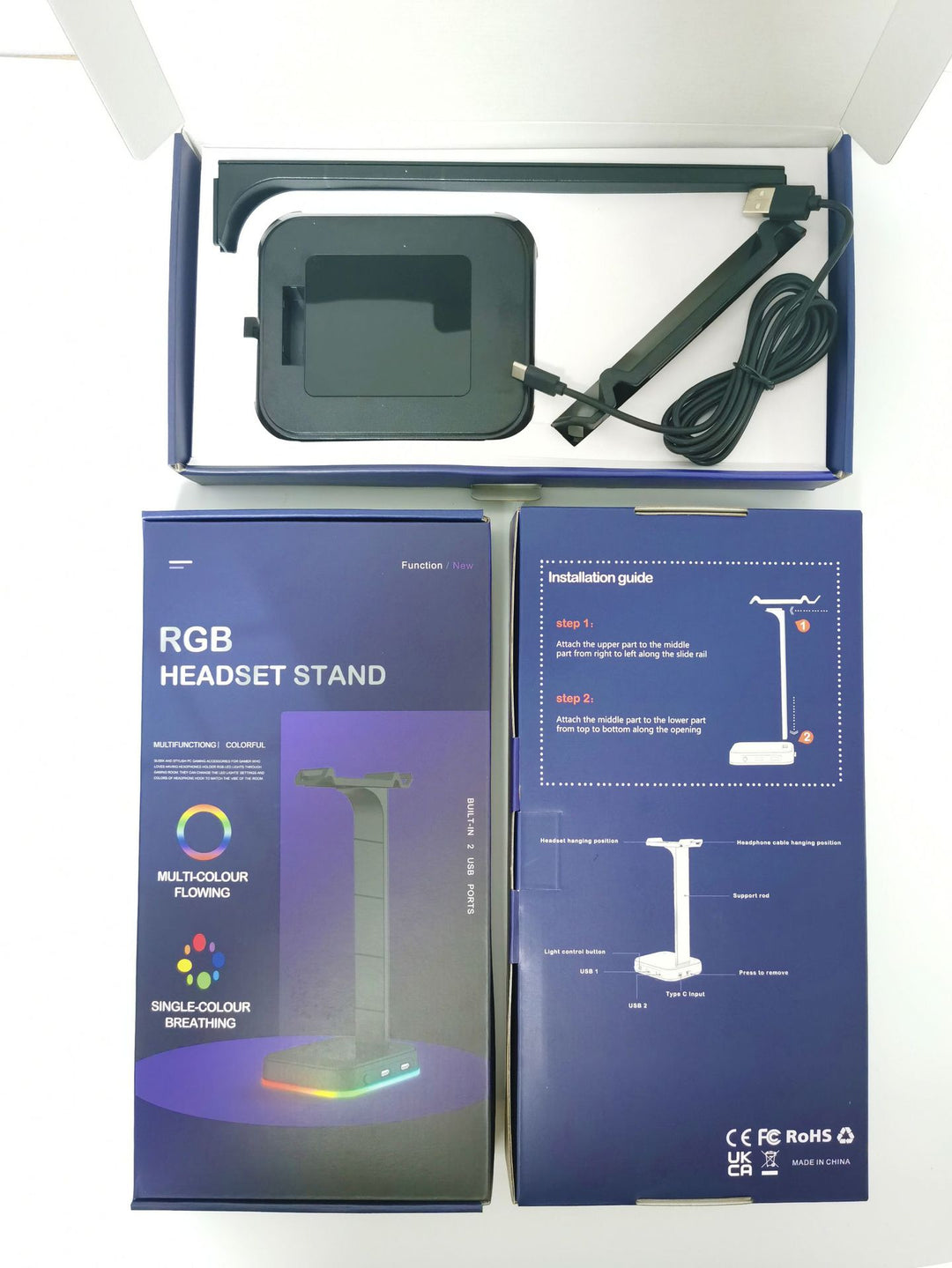 Adjustable RGB Gaming Headset Stand