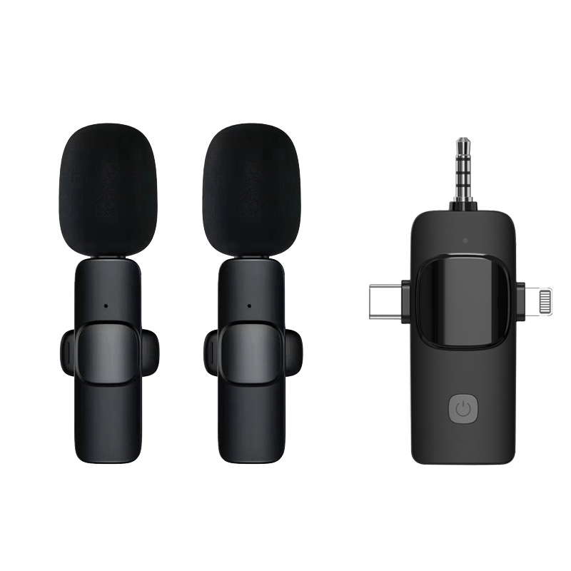 Cordless Lapel Mic for iPhone & Android Devices - Laptop Camera Dual-Connect Mic - 2.4G Instant Sync, Wired Option, Easy Connect, Noise Reduction
