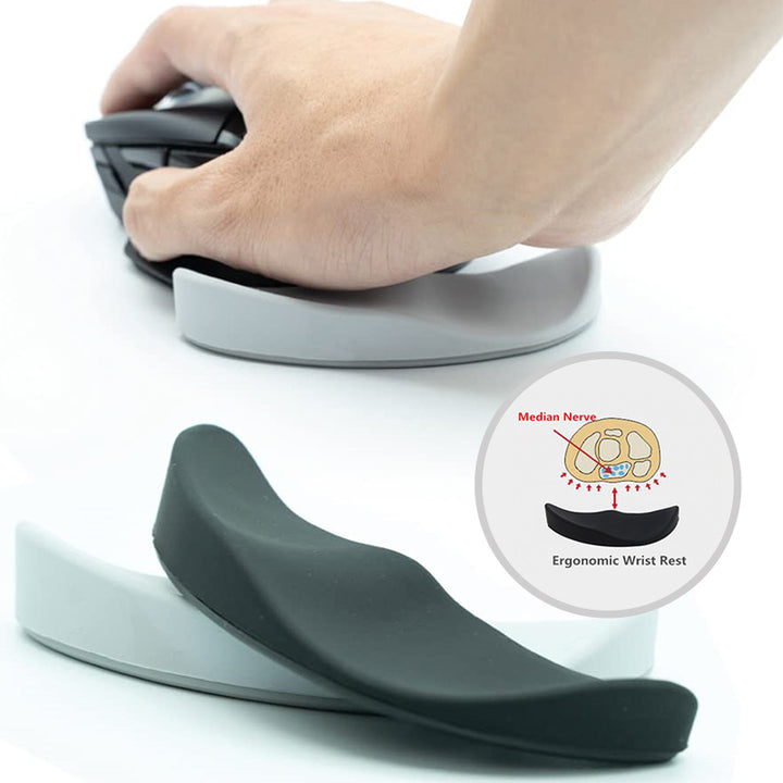 Ergo Wrist Support Mouse Mat: Silicone Gel Grip, Non-Skid Design for Office & Gaming PC Needs.