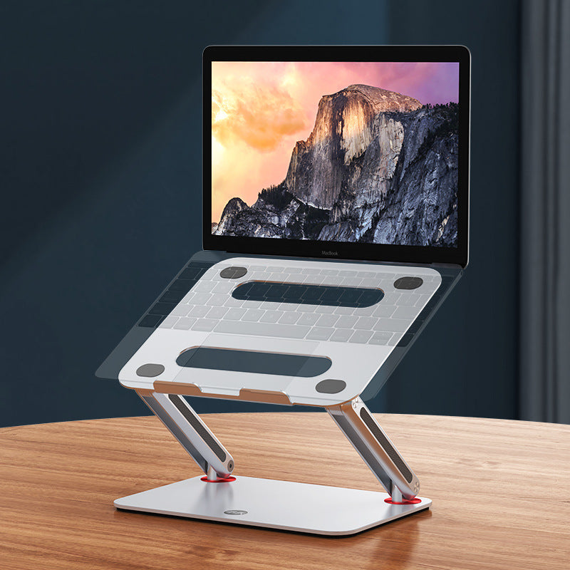Folding Aluminum Alloy Laptop Stand: Adjustable, Portable, and Cooling Rack for Office Desks - Non-Slip Universal Holder